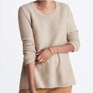 Madewell Sweater Oatmeal Cream Riverside Texture Knit Long Sleeve Crew Neck XS